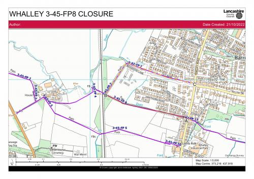 TEMPORARY CLOSURE OF FOOTPATH 3-45-FP8 WHALLEY, RIBBLE VALLEY