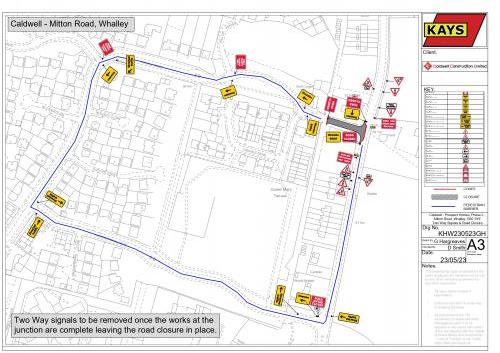 Proposed temporary road closure on Pendle Drive, Whalley, on the 30/07/23, until 08/09/23, to enable Sewer Connection 