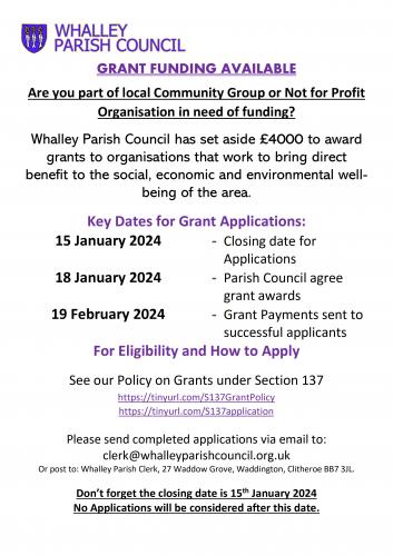 S137 Grant Notice