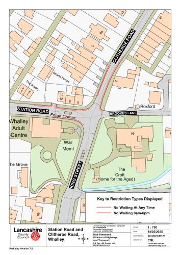 NOTICE OF PROPOSAL - (CLITHEROE ROAD AND STATION ROAD, WHALLEY, RIBBLE VALLEY BOROUGH) (REVOCATION, PROHIBITION AND RESTRICTION OF WAITING) 