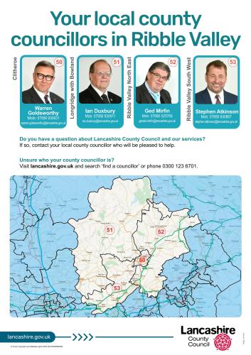 Your Local County Councillors District Poster - Ribble Valley