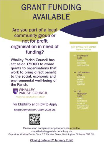 Grant Funding Available