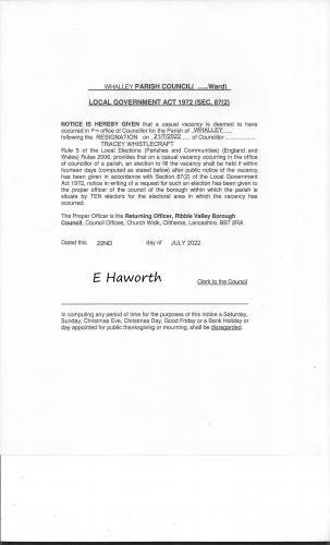 Casual Vacancy Notice